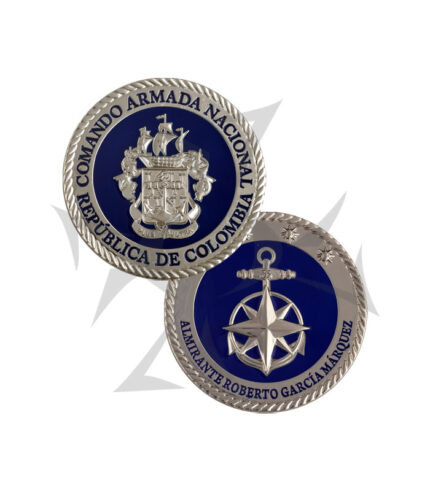 Moneda 50 mm Almirante Roberto García Márquez Plata