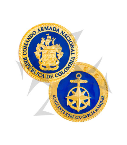 Moneda 50 mm Almirante Roberto García Márquez Dorado